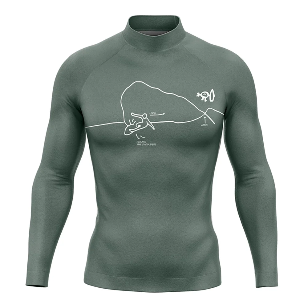 Surf Simply Men Rashguard Koszulka z długim rękawem Czarna koszulka do pływania z ochroną UV Nurkowanie Rash Guard Surfing Strój kąpielowy Beach Surf T-shirt