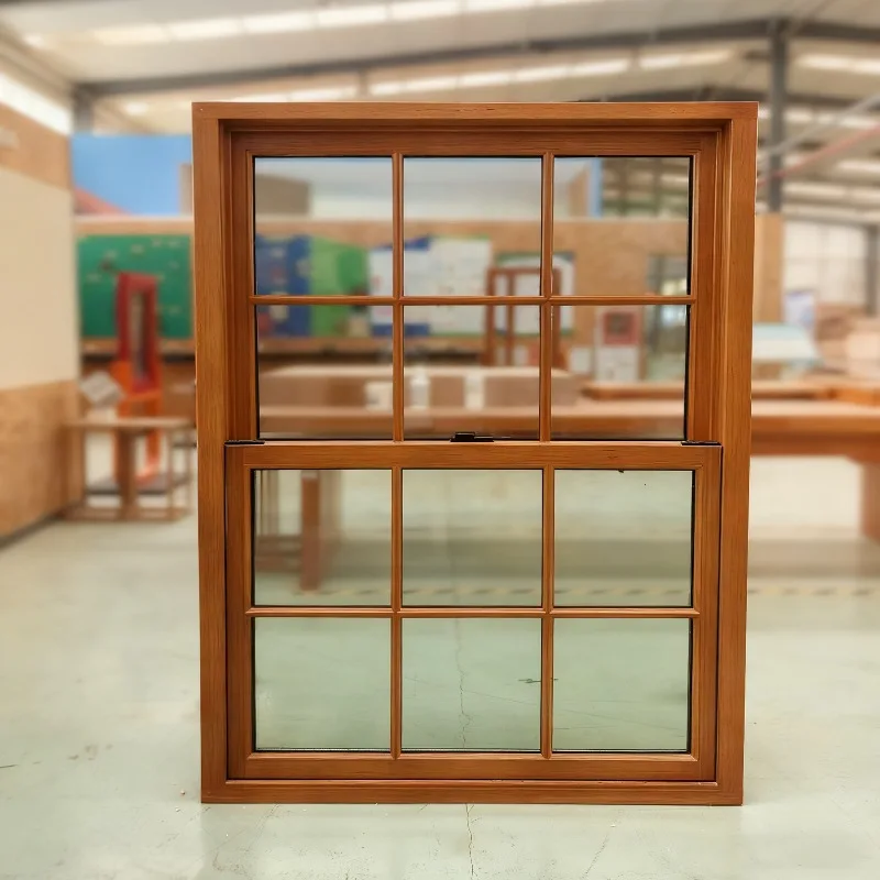 Customization Custom Energy Efficient Timber Vertical Single Hung Window Modern Soundproof for Classic Villas Residential Projec