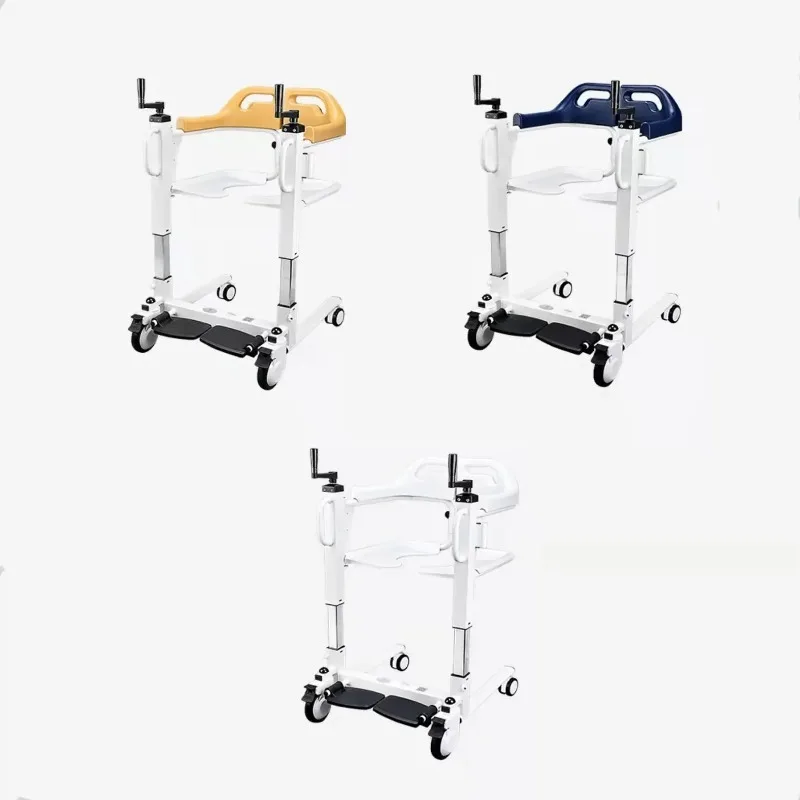 Manual Lift Foldable  with Commode Patient Transfer Chair for Elderly Multifunctional Transfer Lift Chair Patient Fold