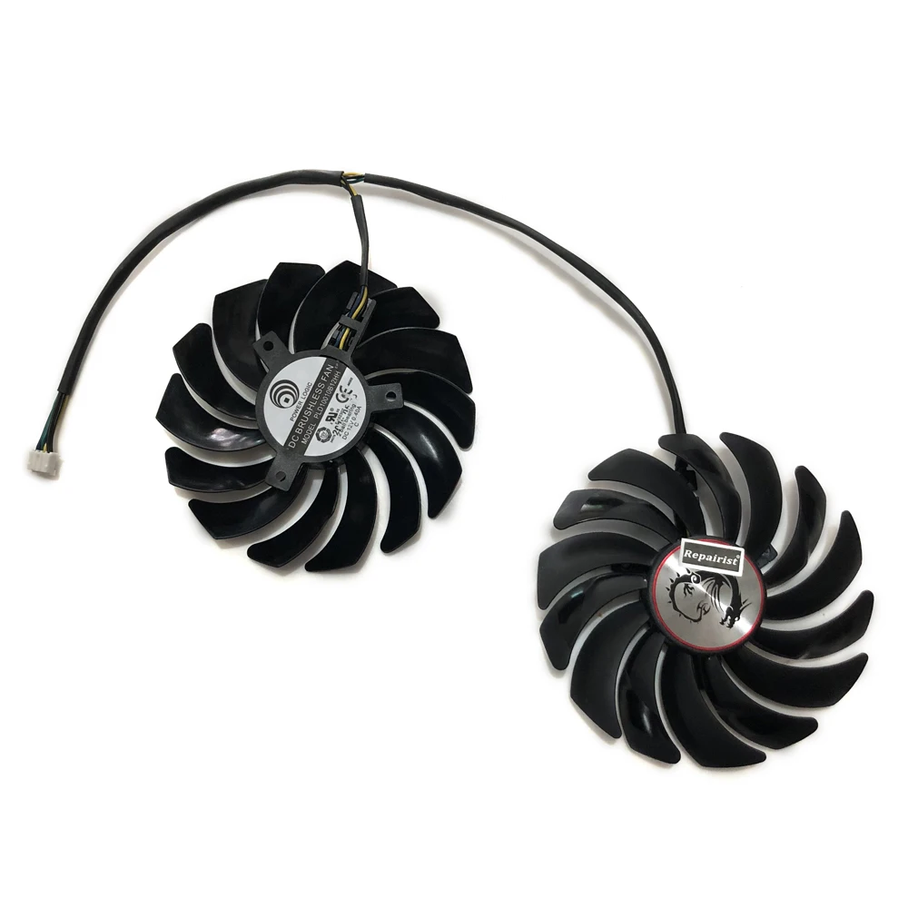 2 sztuk/zestaw, chłodnica GPU, wentylator wideo, PLD10010S12HH, dla MSI GTX 1080 1070 1060 RX 480 580 570 470 Gaming, wymień PLD10010B12HH — zdjęcie 4