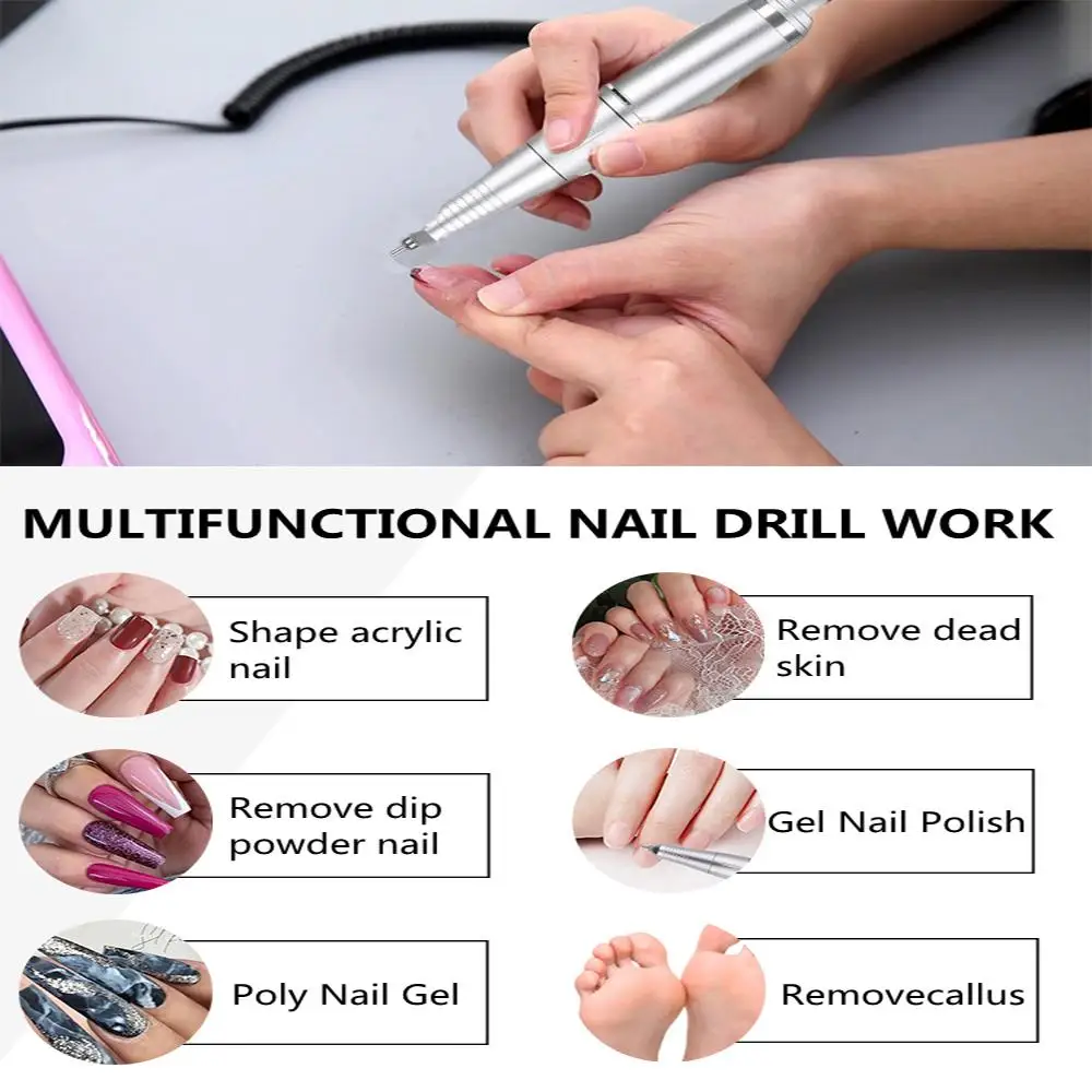 Nieuwe 45000 RPM professionele nagelboormachine Oplaadbare nagelpolijstvijl Draagbare nagelvijl met laag geluidsniveau