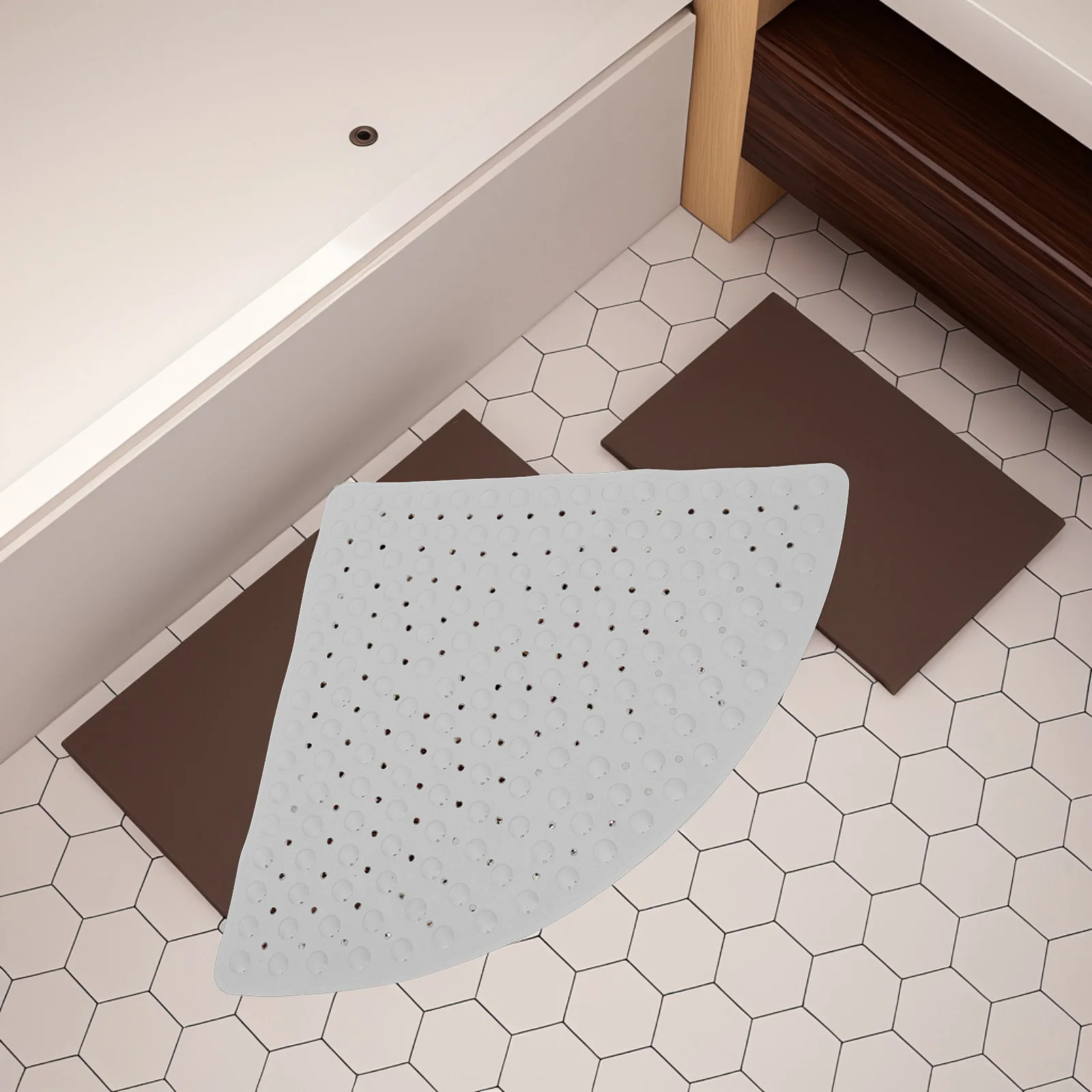 

1pcs Silicone Triangle Non Slip Bath Mat For Bathroom Floor Corner Shower Bathtub Mat Kids Elderly Anti Slip Rubber Grip