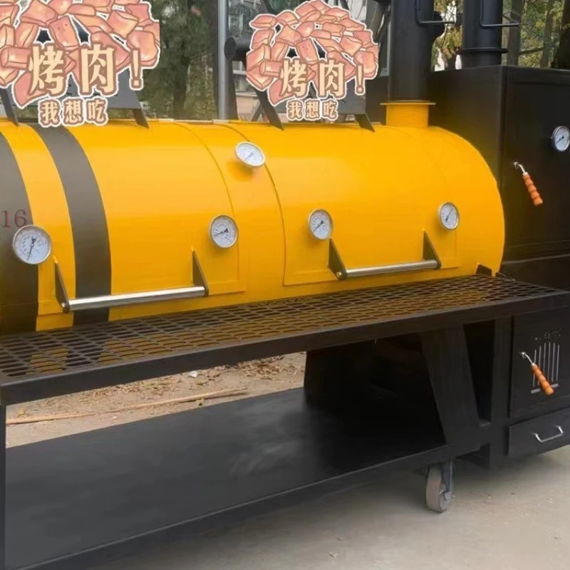 Outdoor large American smoker, commercial fruit wood smoker