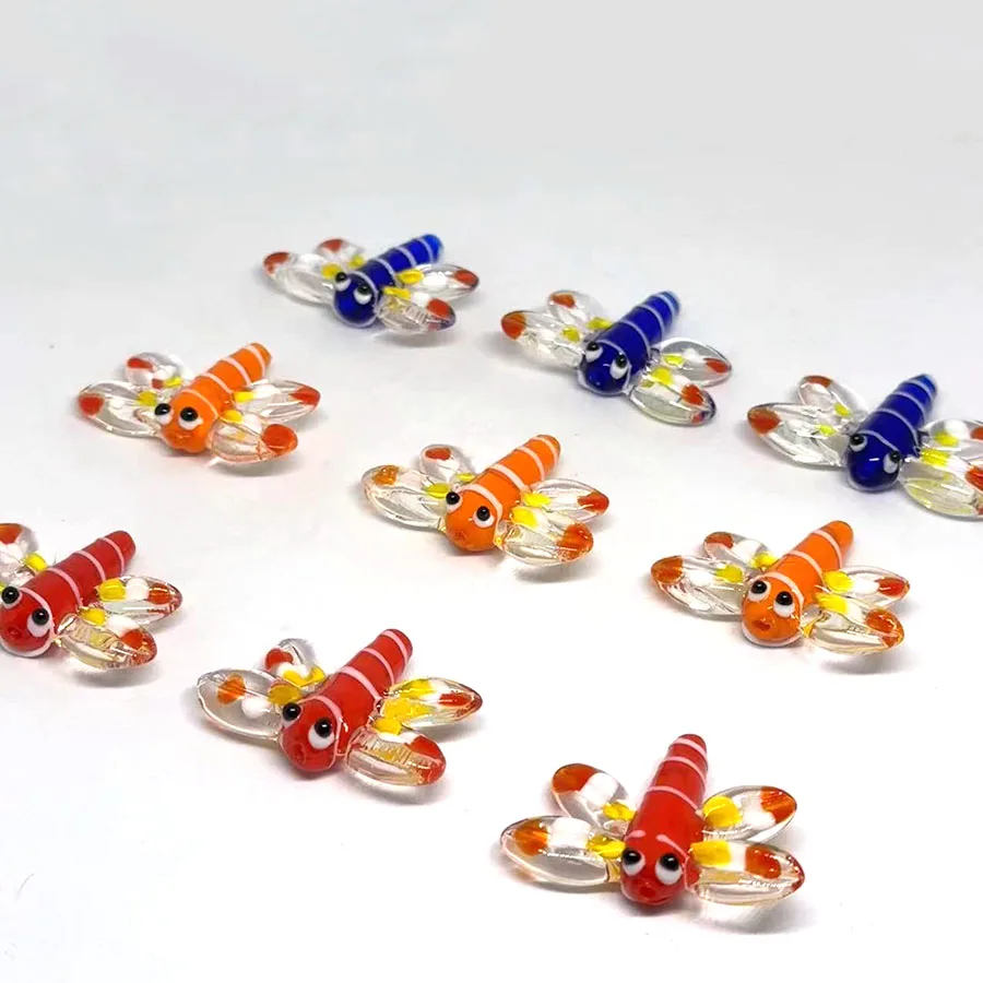 Cartoon Dragonfly Glass Beads Animal Glass Beads Scattered DIY Jewelry Necklace Earrings Accessories Materials