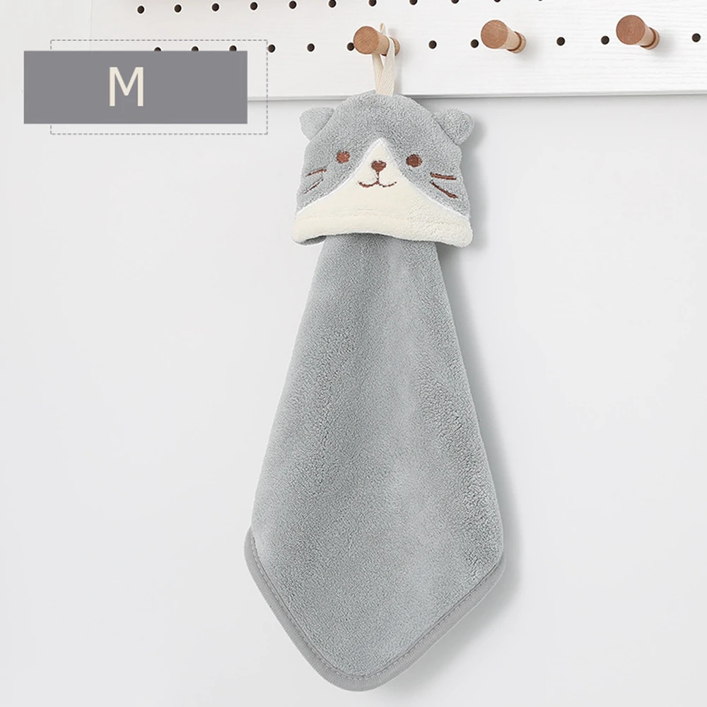 Soft Cute Animal Bathing Hanging Quick Drying Coral Velvet Hand Towel Cleaning Cloth Kitchen Supplies Microfiber Towel