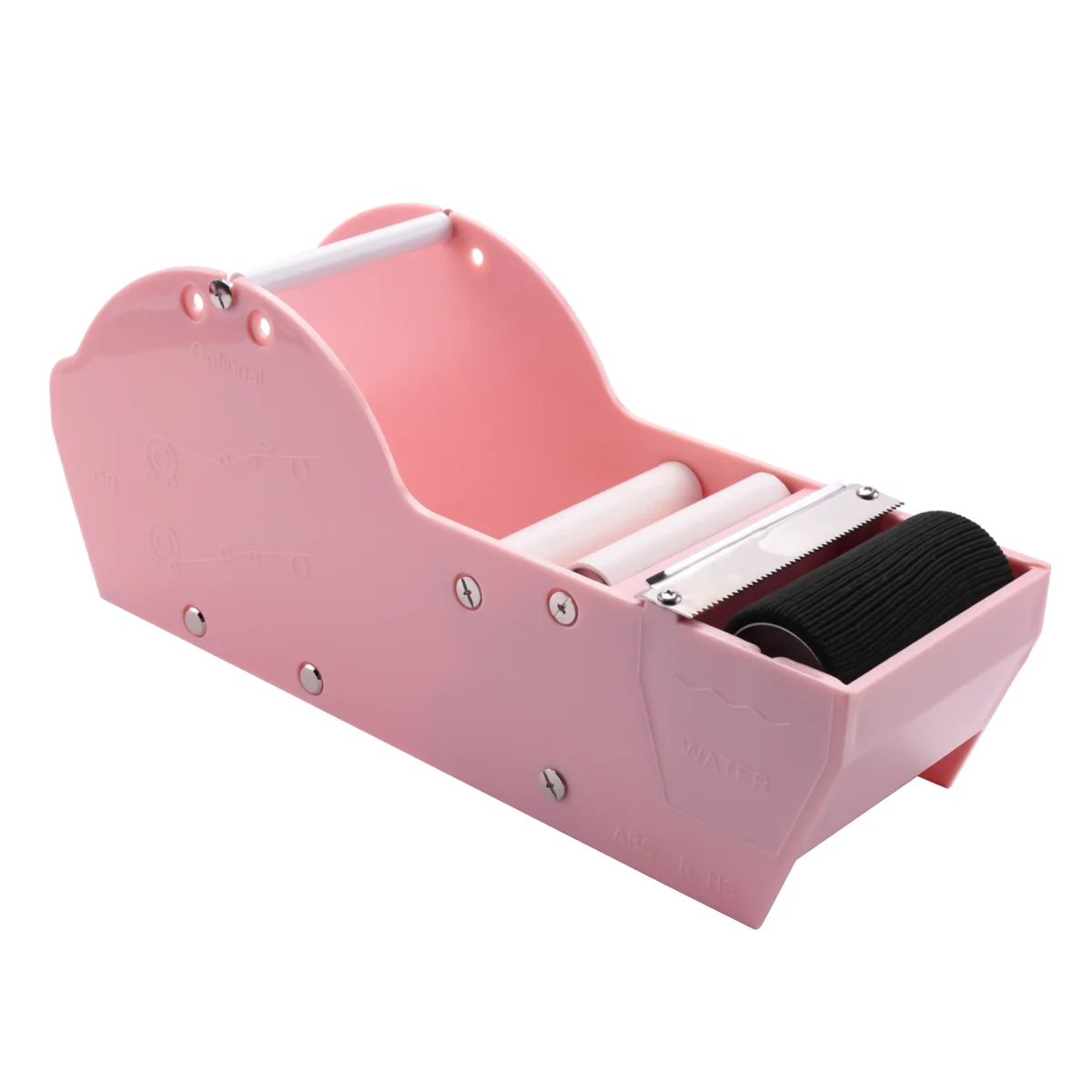 Dispensador de cinta rosa de escritorio, dispensador de cinta activada por agua, dispensador de cinta de goma, suministros de oficina de sellado para cartón