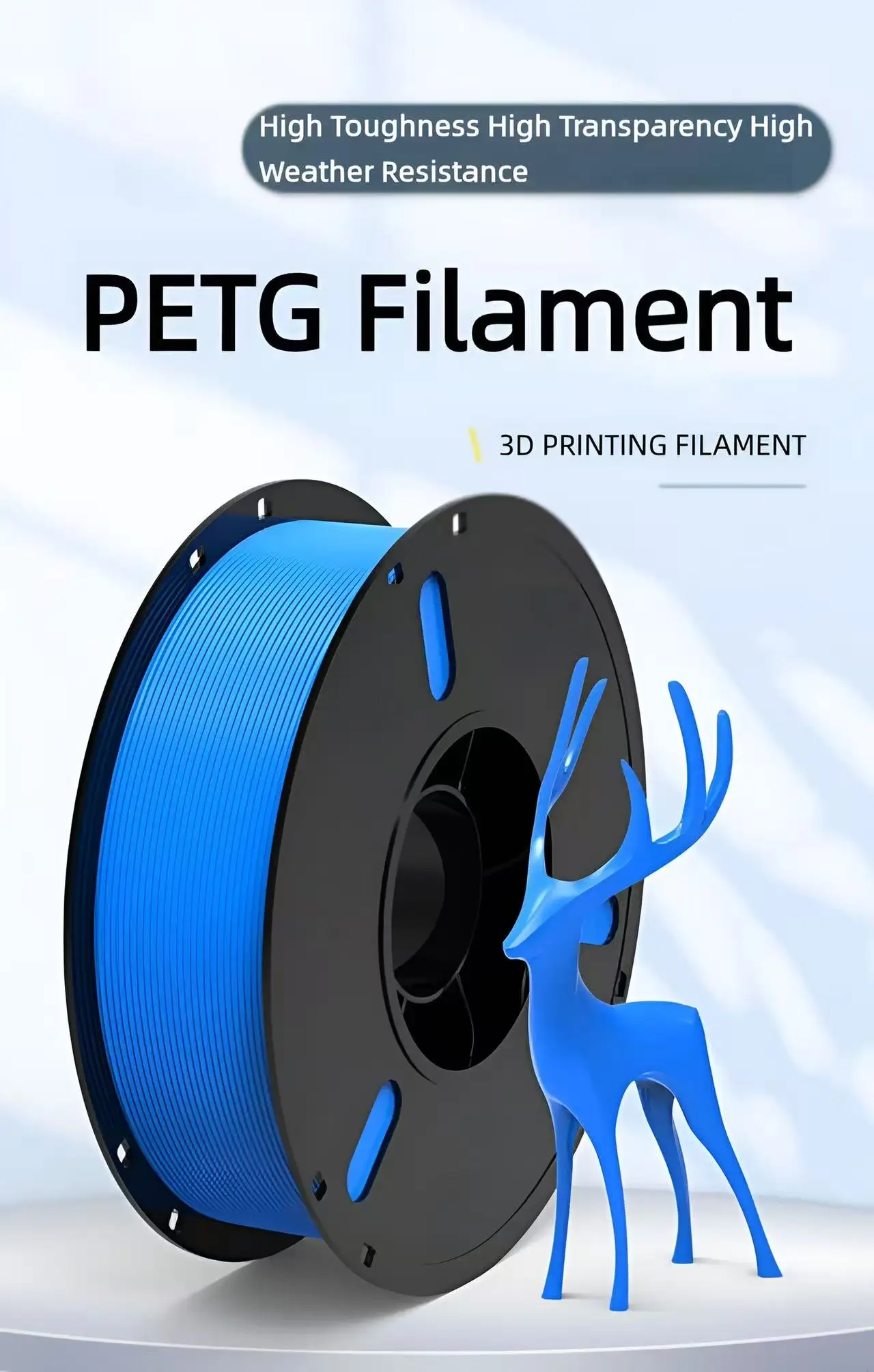 

1.75mm PETG 3D Printer Filament, 1KG Spool - High Strength, Outdoor & Weather Resistant Filament for 3D Printing