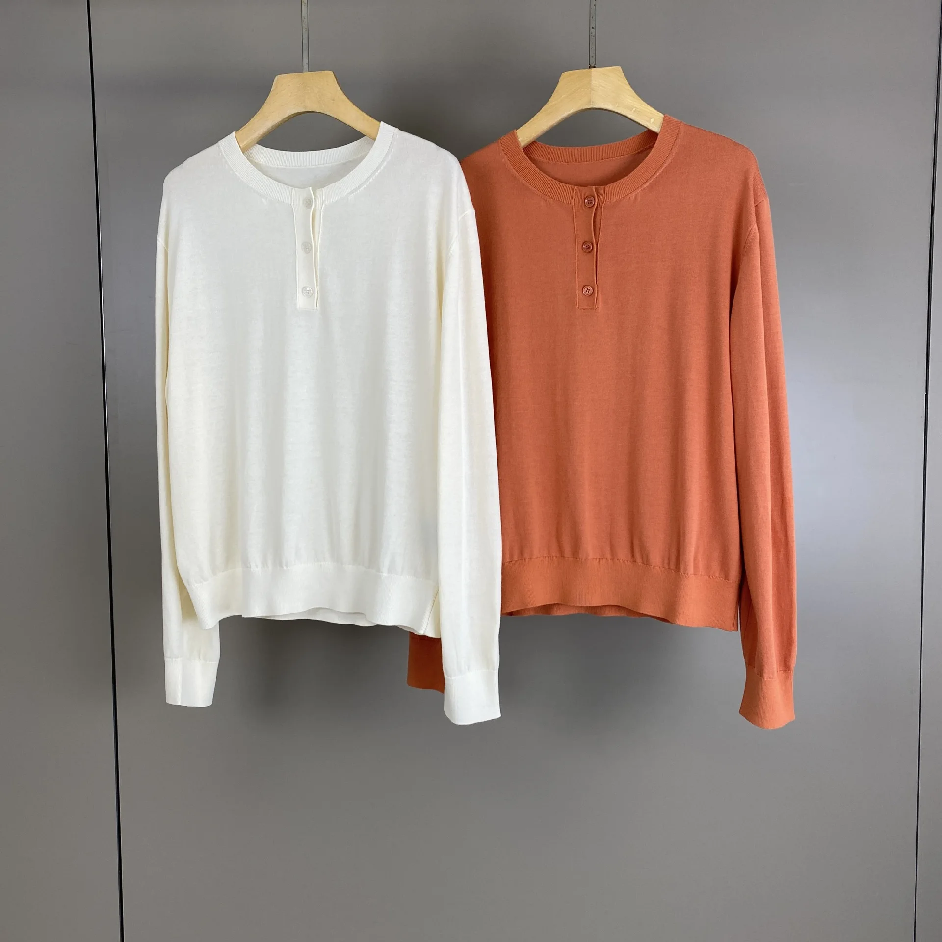2026 Women's Autumn Winter New 100% Cotton Round Neck Knitted Hoodie Sweater