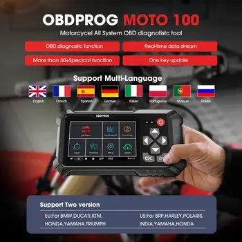 OBDPROG MOTO 100 全系統摩托車掃描器診斷 ECU 編碼 涵蓋 5000 多種摩托車型號 汽車摩托車分析 10 最佳銷售 診斷摩托車 - №5