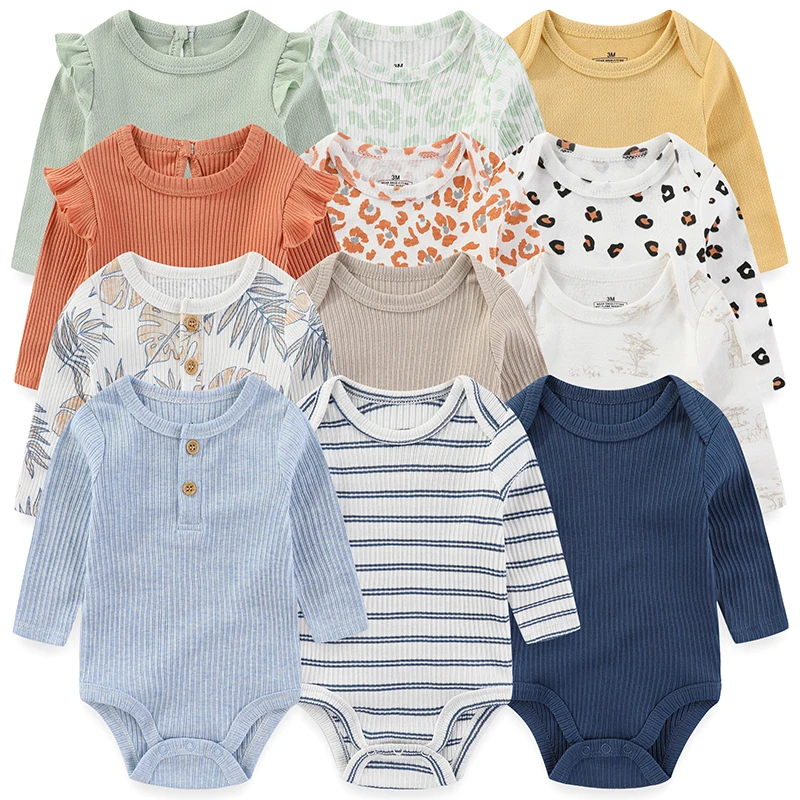 

Unisex Print 6 Pieces Newborn Baby Boy Clothes 100% Cotton Baby Girl Clothes Sets Animal Spring 0-12M Long Sleeve Autumn