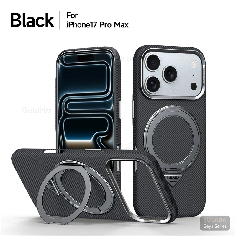 

For Magsafe Ring Stand Shockproof Case For iPhone 17 Pro Max Ultra Slim Magnetic Magsafing Cover For Apple 16 Pro Max 17Pro Capa