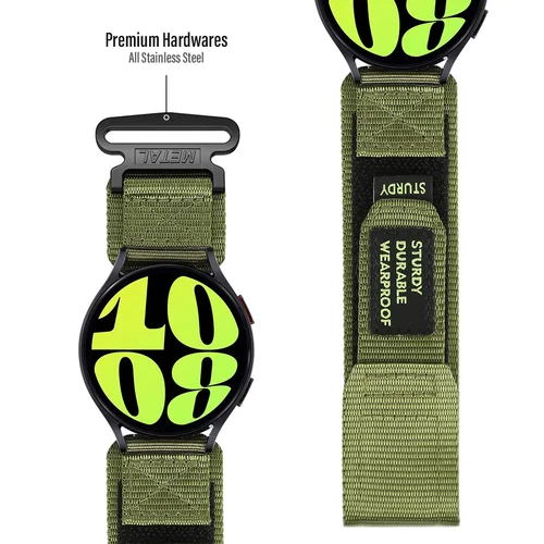 Imagen 2 del producto Correa deportiva táctica de 22mm y 20mm para Samsung Galaxy Watch 7, 6, 5, 4, 40mm, 44mm, 6 clásicos, 43 y 47mm, pulsera con bucle de nailon, GearS3 activo