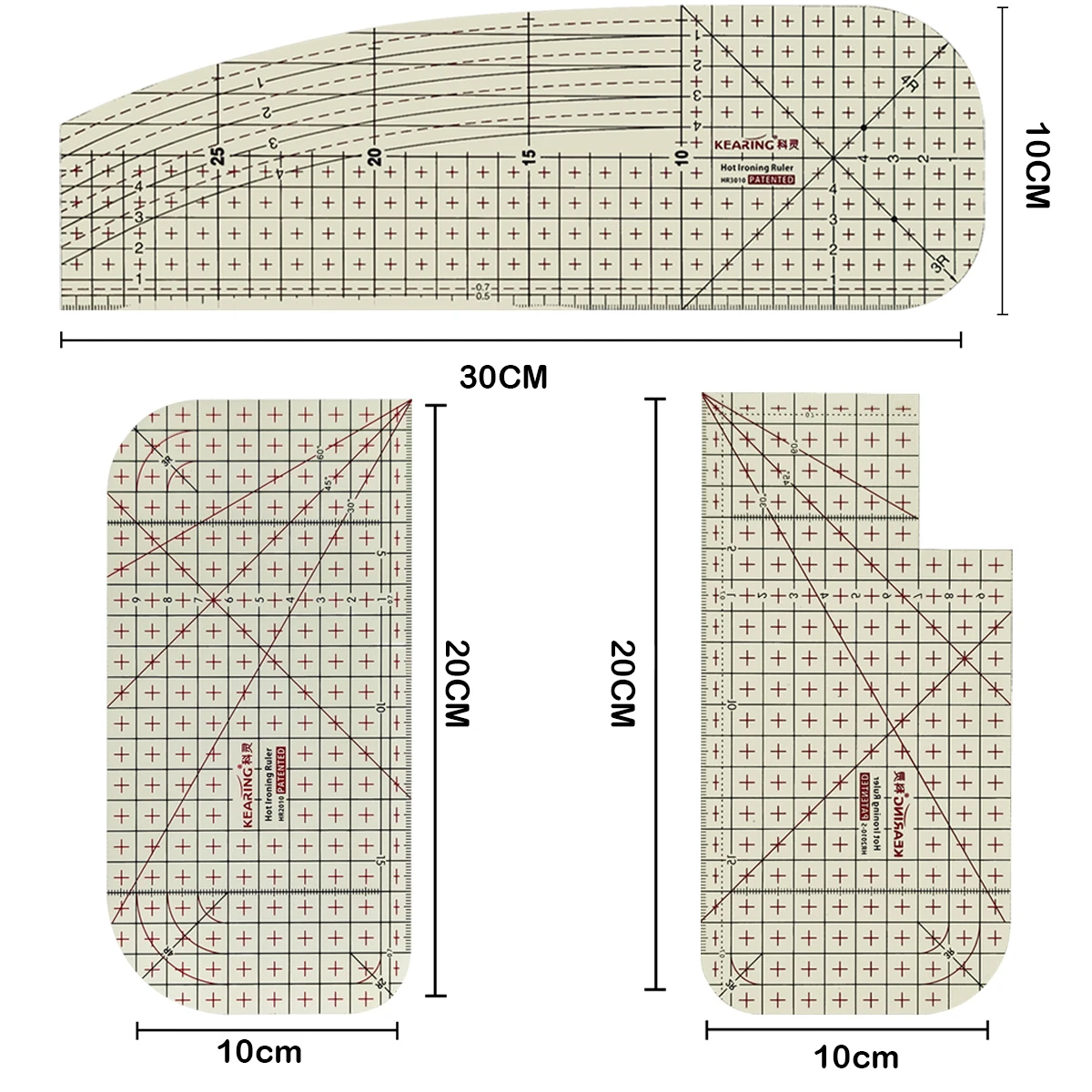 Kearing Hot Hem Ruler For Quilting and Sewing Ironing Measuring Ruler Patchwork Tailor Craft DIY  Supplies Measuring Tool