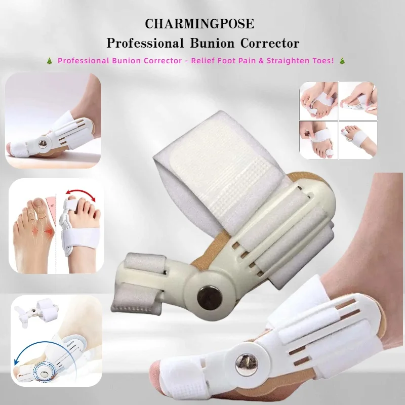 Professional Bunion Corrector & Toe Straightener - Orthopedic Hallux Valgus Splint for Foot Pain Relief, Medical Grade Bone Toe