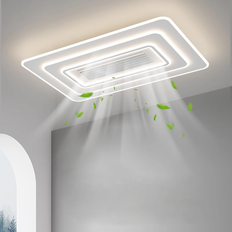 Bladeless Fan Light Bedroom Light Full Spectrum Eye Protection Invisible Mute Study Room Dining Room LED Ceiling Lights