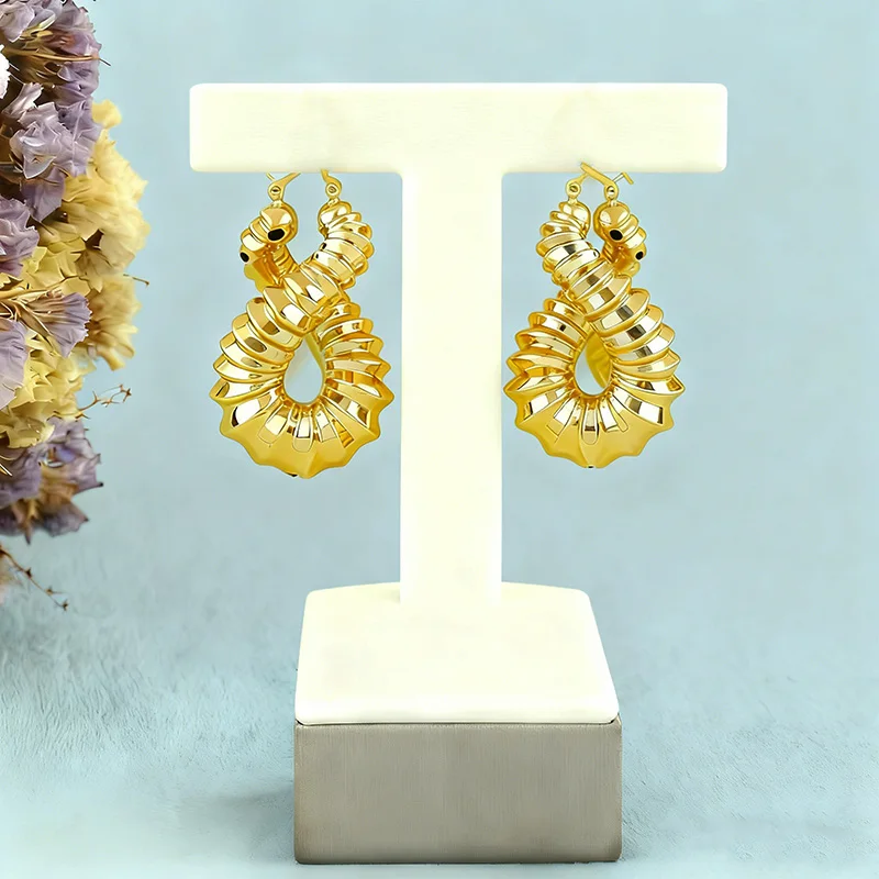 

Italy 24K Gold Plated Earrings Set for Women Unique Design Luxury Fashion Accessories Summer 2025 Trend