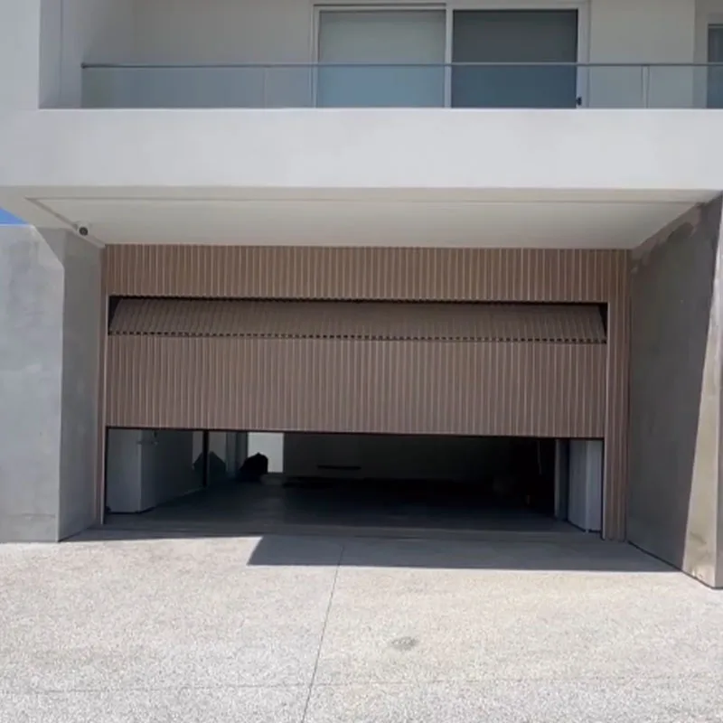 High End Custom Wood Grain Aluminum Clad Garage Door Waterproof Thermal Insulated Durable Modern Villa Residential Entry Door