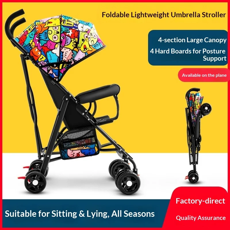 

Baby Stroller Lightweight Foldable Compact Portable Umbrella Stroller Reclining Seat One Hand Fold Travel Newborn Toddler