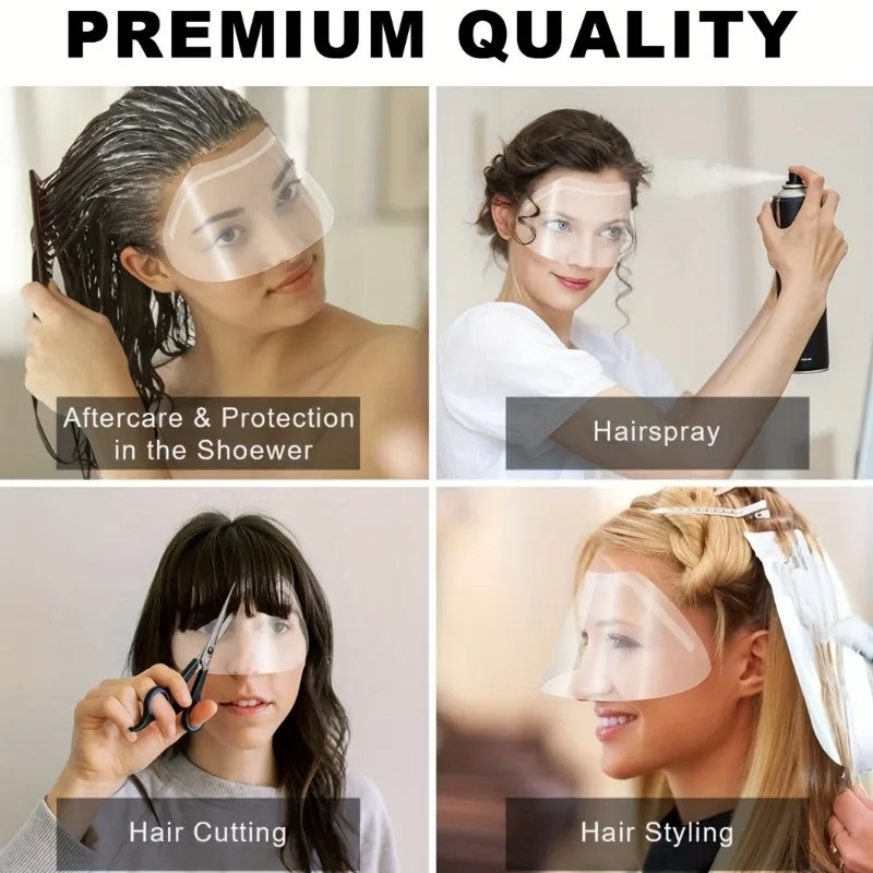 100 قطعة من دروع الوجه للاستحمام والمكياج، أقنعة للاستعمال مرة واحدة لصالونات رذاذ الشعر، لوازم أدوات تصفيف الشعر