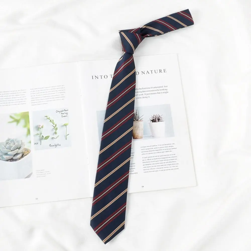 Retro Polyester JK Necktie Plaid Cravat Uniform Bow Tie Neckwear Clothes Accessories Striped Neck Tie Women Men