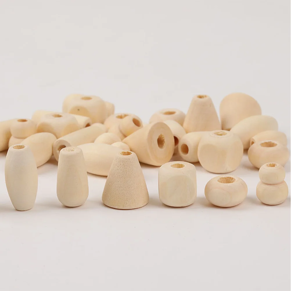 

100 pcs Natural Wood Beads Stylish Grain Wooden Craft Beading Material for Necklace Bracelet Decor Jewelry