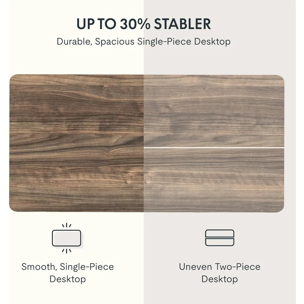 Whole Piece 48"x24" Desktop 1" Thickness Height Adjustable Desk Rectangular Tabletop Brown Wood Grain Board