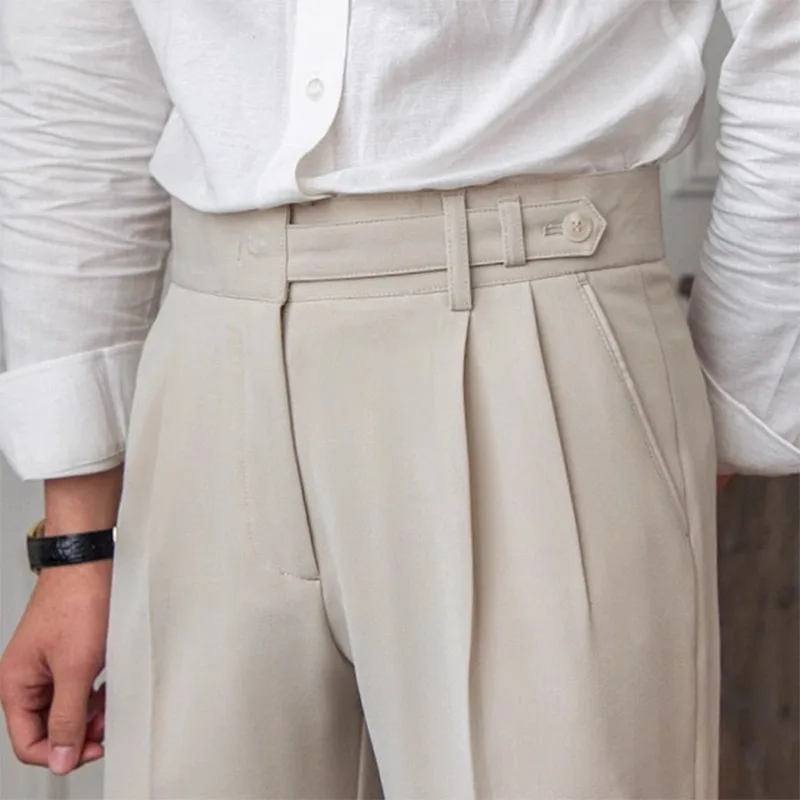 Anti-Wrinkle Korean Style Men's Casual Pants Spring Autumn Commuter Vintage Naples Trendy Versatile Long Trousers