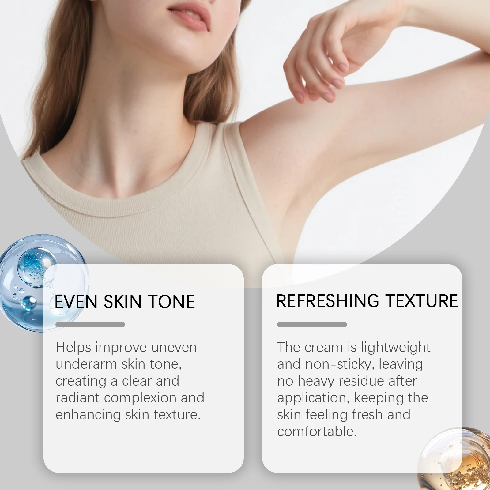 Underarm Brightening Cream Improve Pigmentation Lightening Dull Skin Moisturizing Armpit Care Lotion Armpit Whitening Care Cream