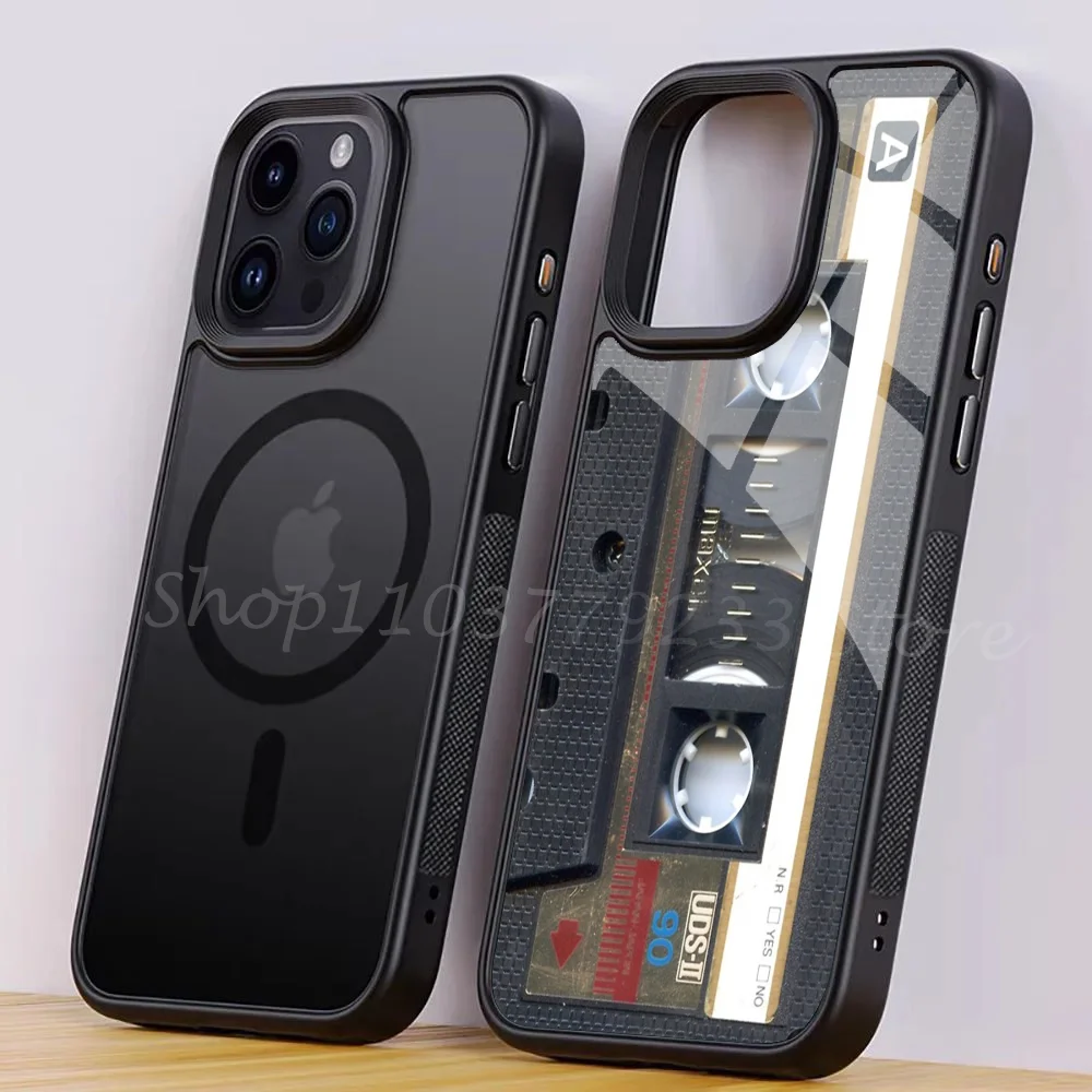 

Cassette Gold Phone Case For IPhone 15 14 13 Pro Max 11 Mini Alex Mirror For Magsafe Wireless Charging Cover
