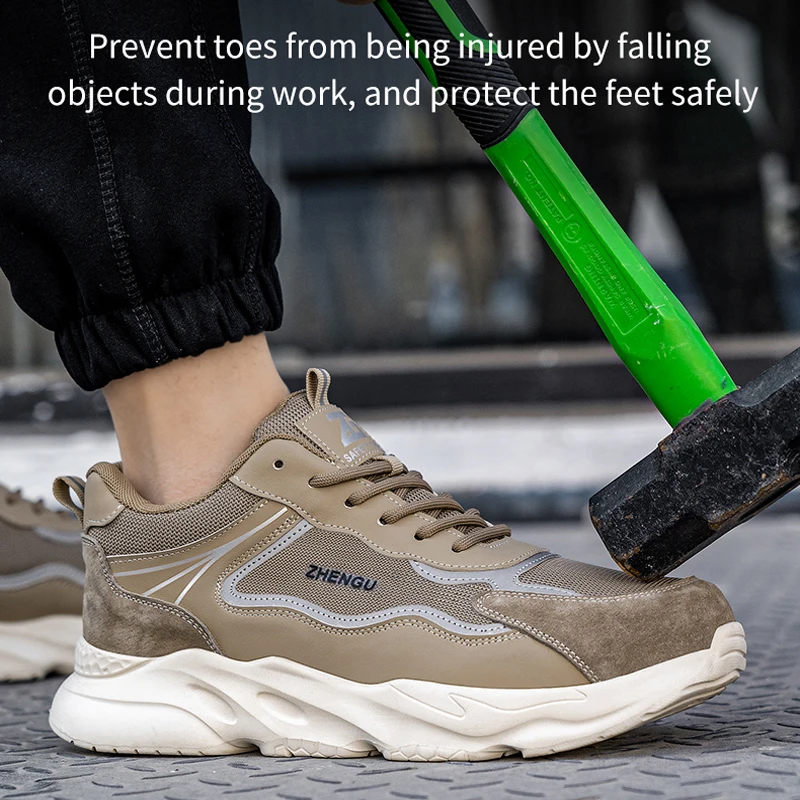 Arbeitssneaker für Herren, Sicherheitsschuhe, bruchsicher, pannensicher, unzerstörbar, atmungsaktiv, bequem, Stahlkappe, Schutzschuhe