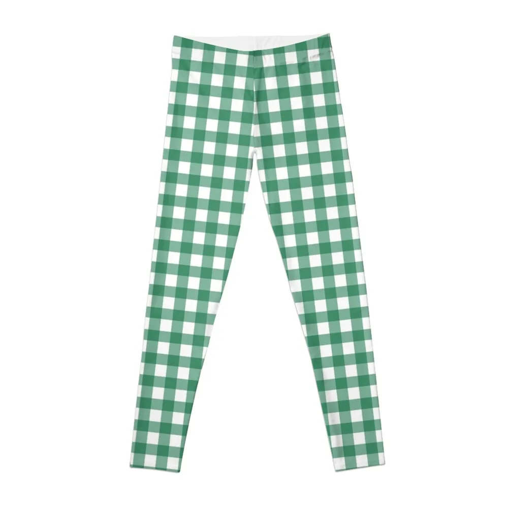 

Green Check Gingham Pattern Leggings Women's tights Training pants Womens Leggings