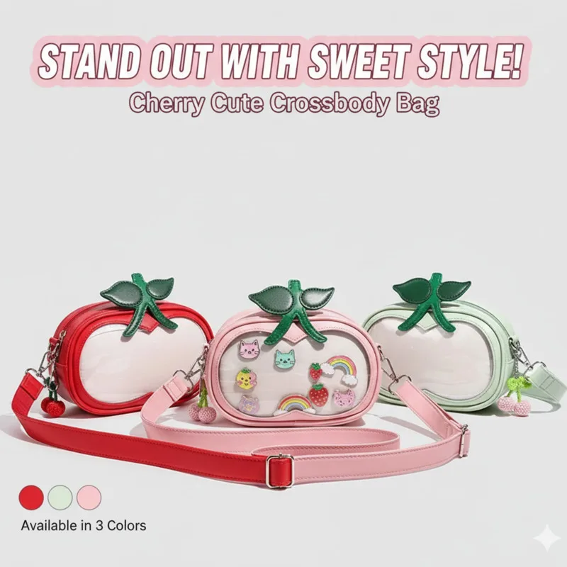 

Cherry Itabag Fruit Tote Bag Y2K Aesthetic Girls Kawaii Women’s Handbag Sweet High Capacity Round Shoulder Crossbody Itabag New