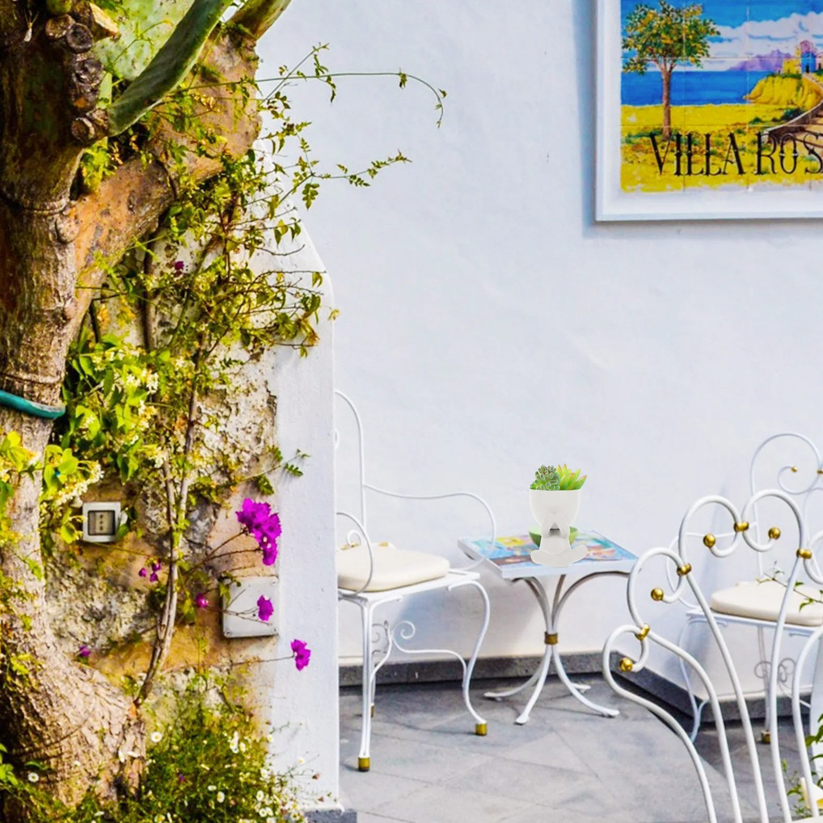 

Small Ceramic Flowerpot Chic Modern Planter for Indoor Outdoor Plants Decoration Desk Garden Home Supplies Brighten Space