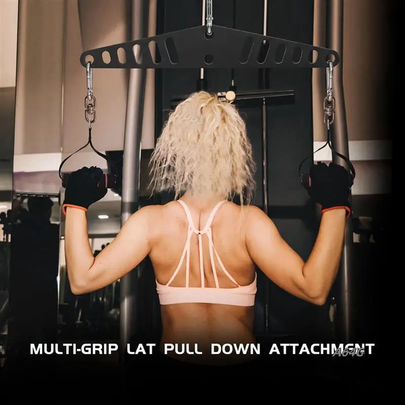 

2X Multi-Grip LAT Pull Down Bar For Home Gym Fitness Spreader Plate LAT Pulldown Attachments System Cable Machine Handle