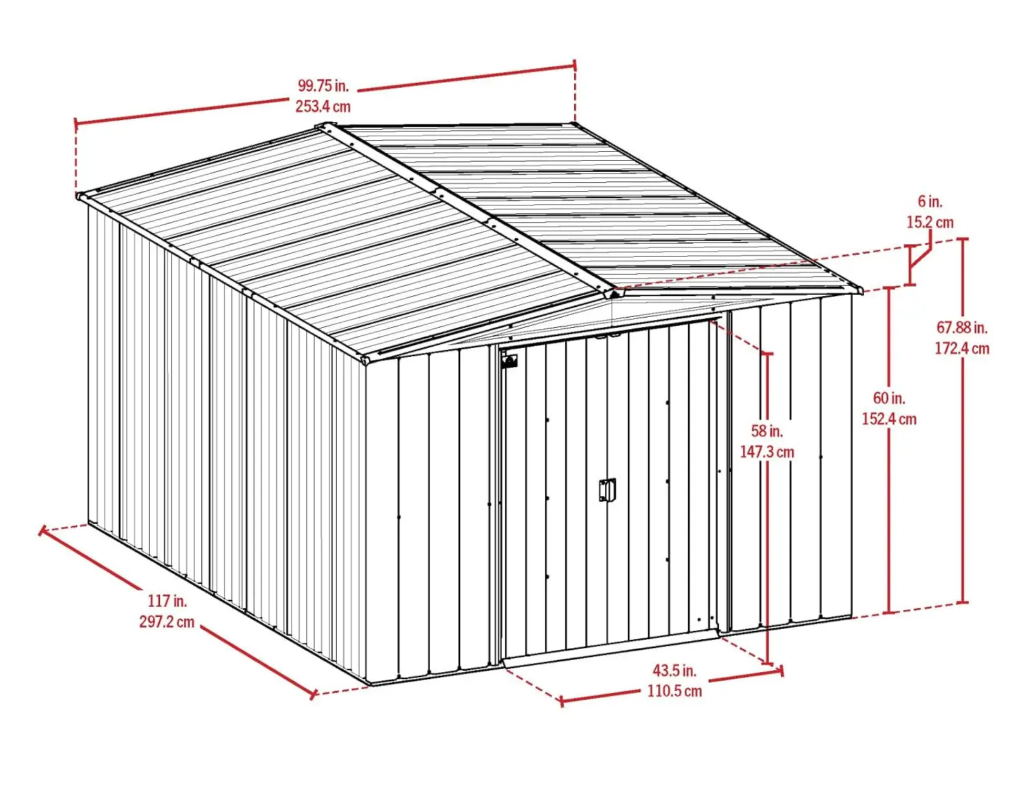 Steel Storage Shed Weatherproof Galvanized Metal Outdoor Tool Lawn Garden Equipment Rust-Resistant Backyard 8x10, Customized - view 3