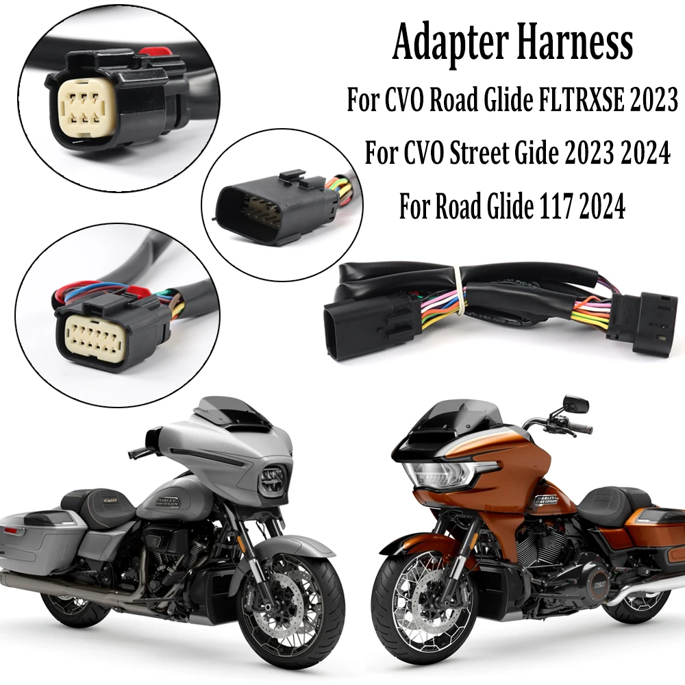 Motorcycle LED Tour-Pak add Light Bar Or CD High Mount Kit Harness 12 PIN To 6PIN Adapter Harness For Harley Road Glide 117 2024