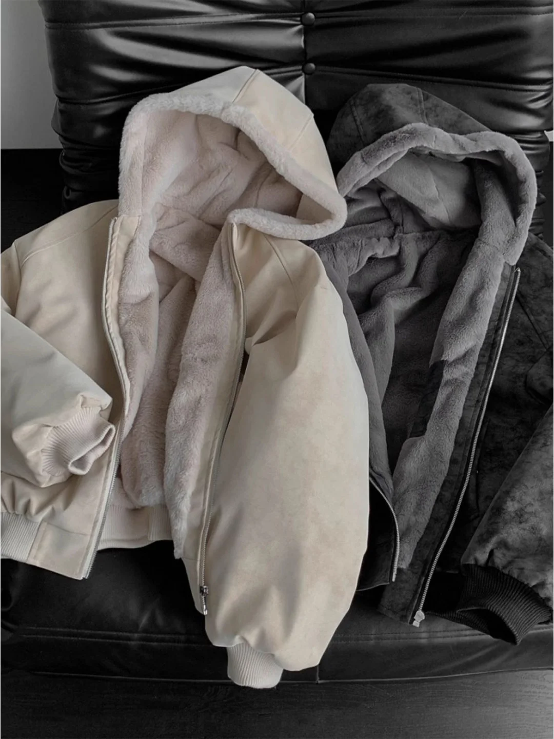 

Lamb Fur Litchi Pattern Hooded Men's Cotton Jaet Winter Thiened Warmth Polyester Fiber Fill Youth Faion Heavyweight Coat