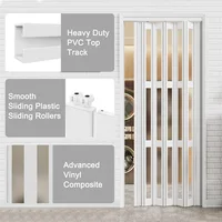 36x80 Oak Accordion Door Interior PVC with Handles, Trimmable Track, Space Saving 5