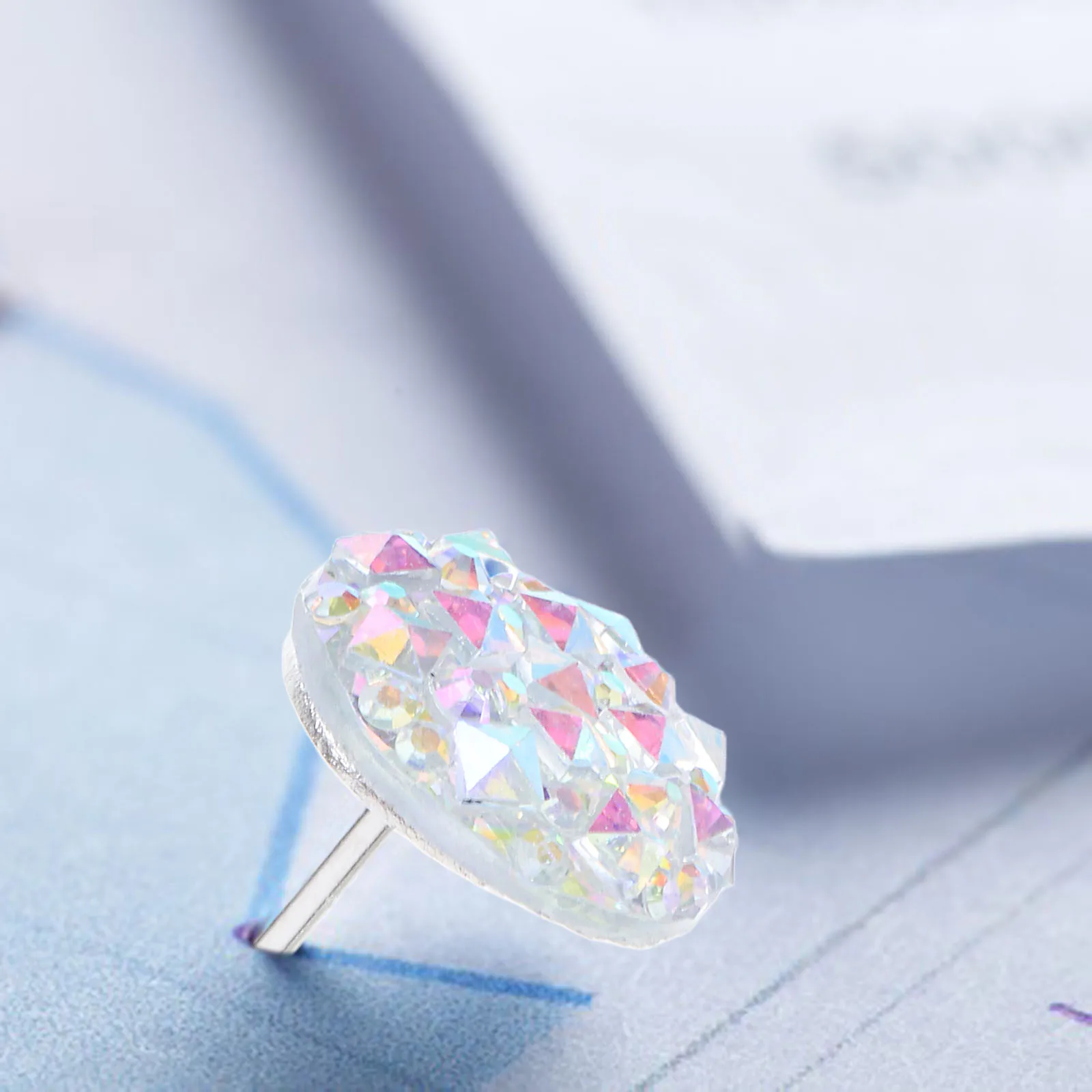 

50Pcs Rhinestone Resin Thumb Tacks Decorative Push Pins for Bulletin Board Cork Board Map Pin Office Desk Accessories