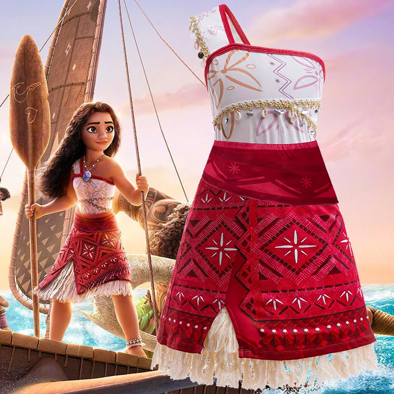 Disney Girl Moana Costume Kids Cosplay Vaiana Clothes Princess Dress Children Carnival Ocean Theme Party Apparel Birthday Outfit