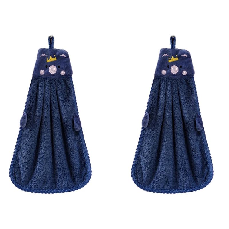 

2X полотенце для рук для кухни, ванной комнаты, коралловый бархат, микрофибра, быстросохнущие впитывающие салфетки для чистки, махровые полотенца для ванной, синие