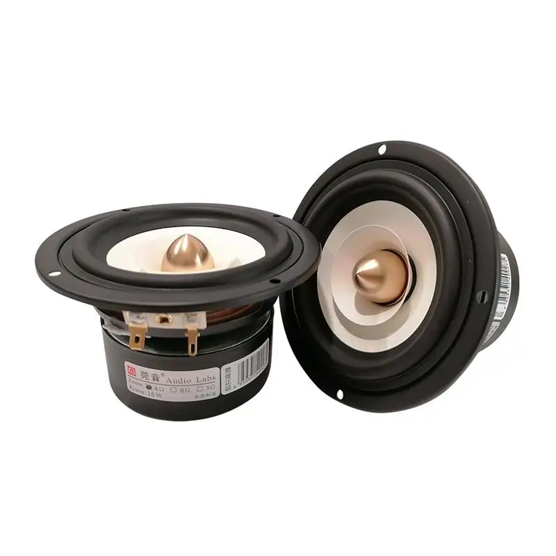 

Audio Labs 4'' Home Audio DIY Full-Range Speaker Driver Unit White Mixed Paper Cone Rubber Suspension Shielded 4/8ohm