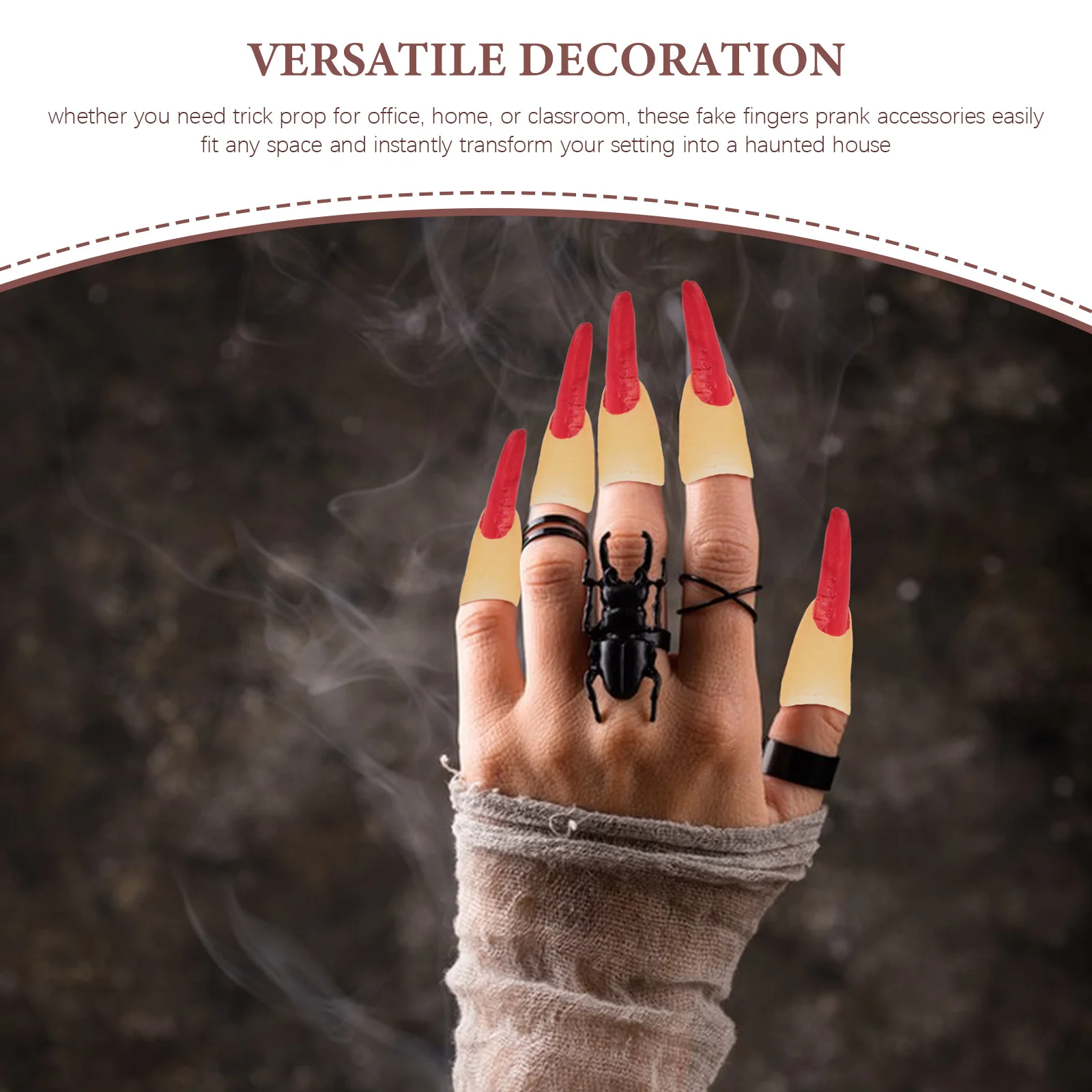 40 قطعة أصابع الهالوين واقعية وهمية يغطي الأصابع الرعب مسمار نصائح للحزب زي تأثيري خدعة الدعائم الرعب مسمار السحر