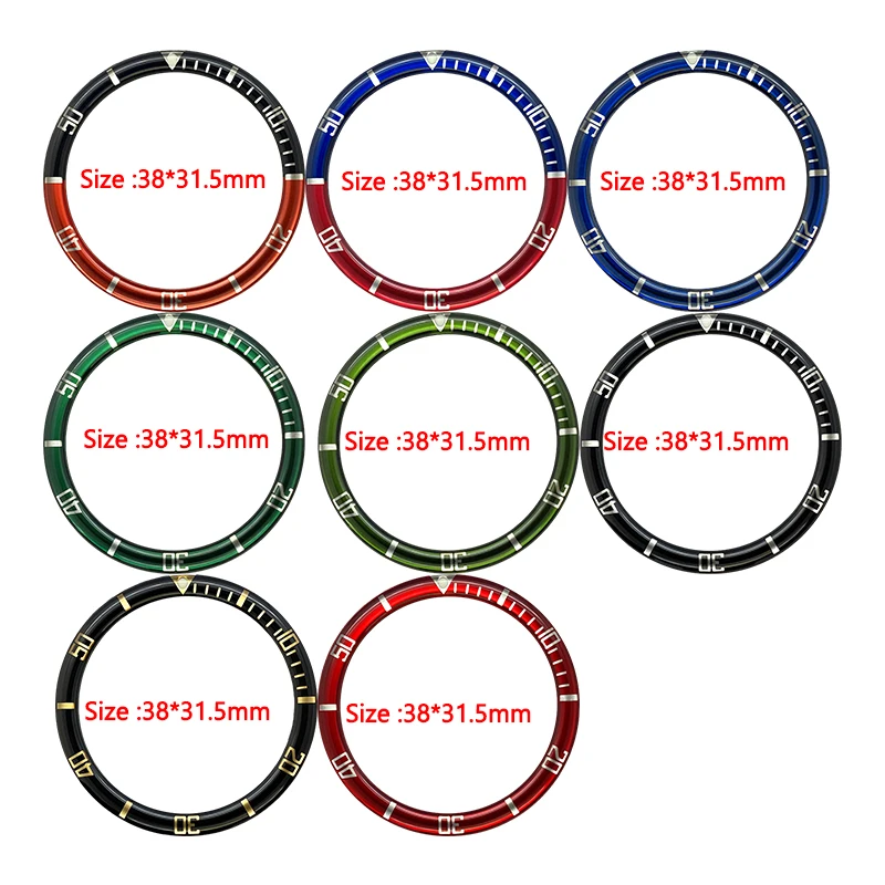 Watch Flat Resin Bezel insert Fit For Sub  SKX007 SRPD Watch Cases NH35 NH36 Watch Case 38*30.6mm Resin Bezel Insert Ring