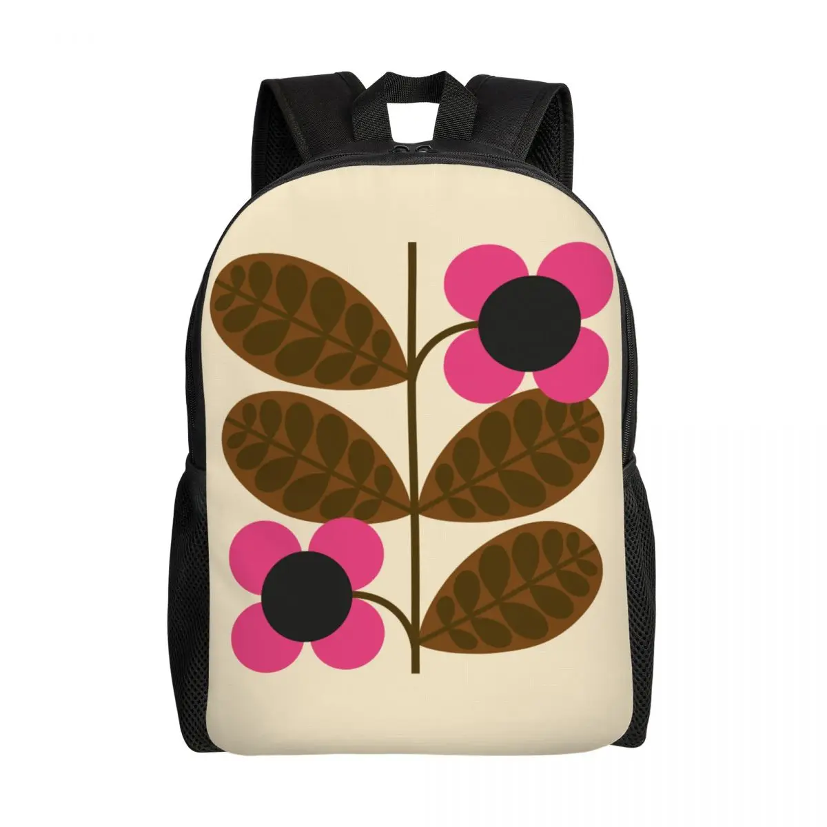 Custom Botanica Bloom Stem Fuchsia Flower Laptop Backpack Men Women Basic Bookbag for College School Student Orla Kiely Bag