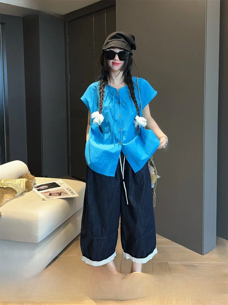 

Модные повседневные джинсы-брюки для женщин, лето 2025, новые свободные облегающие джинсы-харланы, трендовые, темных и светлых оттенков