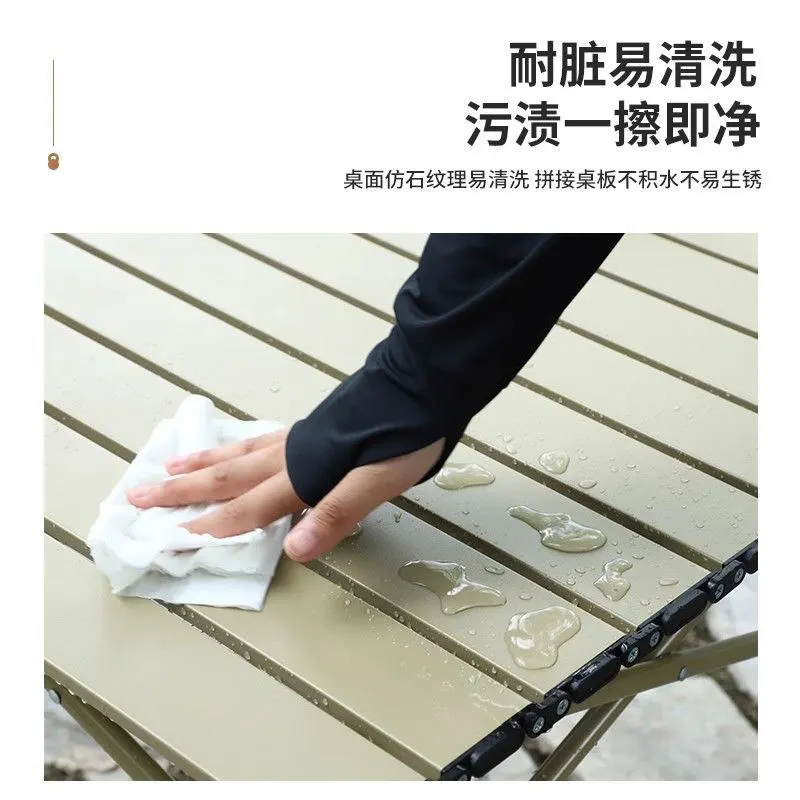 Outdoor folding table Egg roll table Portable camping table and chairs BBQ stall  Camping picnic equipment full set