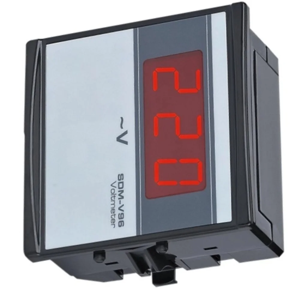 AC Voltmeter for SDM For V96 Digital Panel Mount 0-500V Monitoring with Terminals IP41 Rated Plastic Metal Build