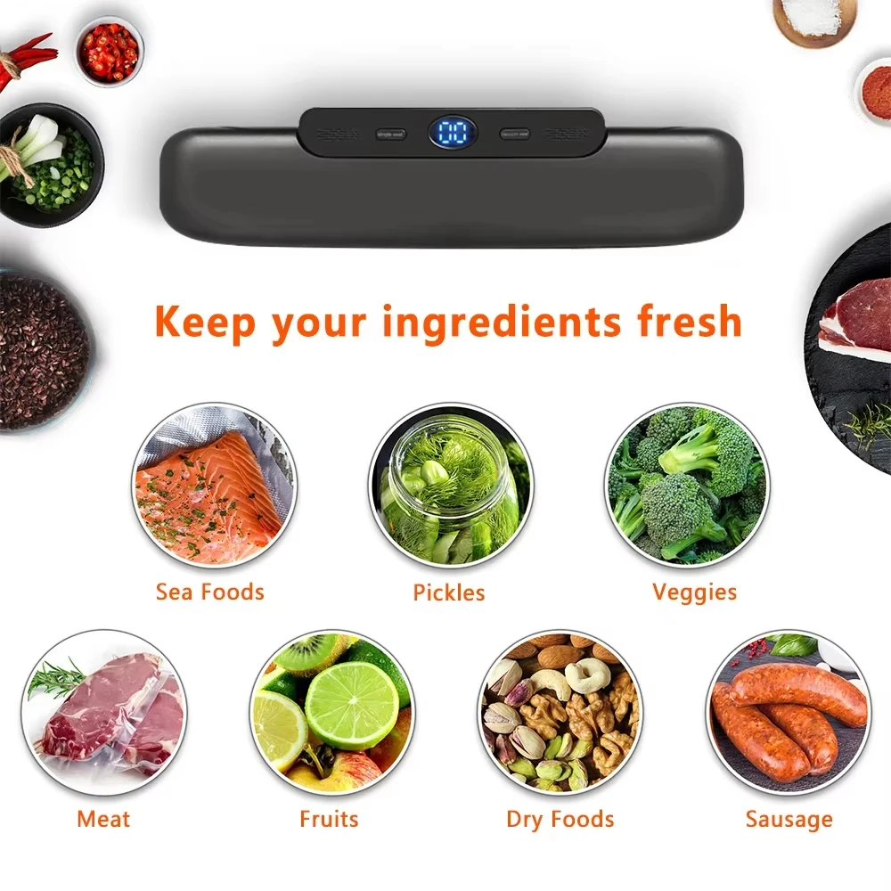 Automatic Vacuum Sealer Machine Food Storage With 10pcs Free Food Saver Bags Sealing Machine For Vacuum Pac Moisture-proof New