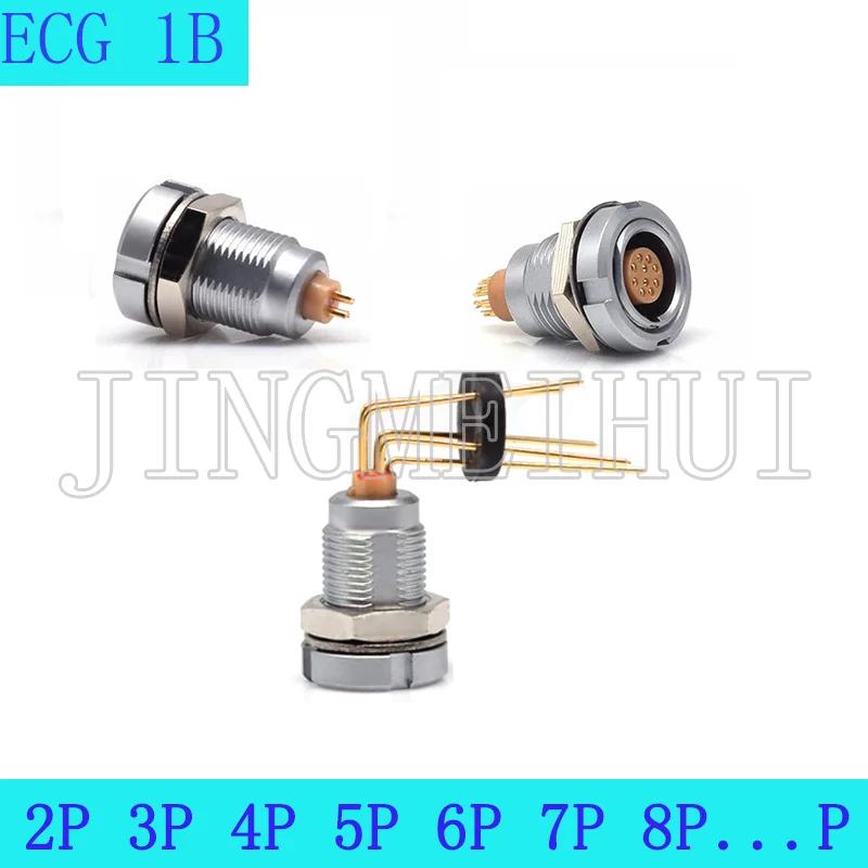 

ECG 1B 2 3 4 5 6 7 8Pin Aviation Metal Circular Push-pull Self-locking Female Socket Connector for Data and Telecom Systems